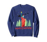 Merry Christmas New York Santa Claus Statue Of Liberty Sweatshirt