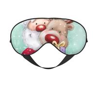 Merry Christmas Night Mask Soft Reversible Eye Cover Adjustable Strap Light Blocking Comfortable Rest