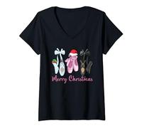 Merry Christmas Nutcracker Ballet Dance Ballerina Christmas V-Neck T-Shirt
