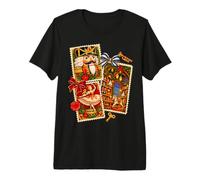 Merry Christmas Nutcracker Vintage Holiday Postcard Collage Premium T-Shirt