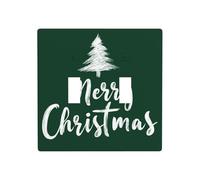 Merry Christmas On Green Tree Minimalistic Double Gang Toggle Light Cover Wall Plate Switch Decor Standard Size - 11.4x11.4cm