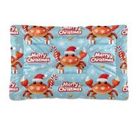 Merry Christmas Orange Crab Washable Dog Beds Crate Pad Soft Comfortable Anti-Slip Bottom Cat Kennel Crate Pad for Medium/Large Dogs 36" x 24"