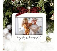 Merry Christmas Ornament 2025 Wooden Picture Frame Ornament, Customize Photos Christmas Ornaments Picture Frame, Merry Xmas Ornaments with Pictures Insert for Family, Friends (style C)