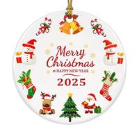 Merry Christmas Ornaments 2025, Cute Christmas Ornament for Tree, Hanging for Tree, Ceramic Christmas Ornaments - Gifts for 2025(Christmas)