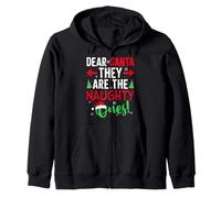 Merry Christmas Pajamas Dear Santa They are The Naughty Ones Zip Hoodie