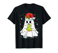 Merry Christmas Pajamas Ghost Santa Hat Christmas Lights T-Shirt