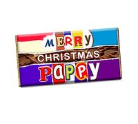 Merry Christmas Pappy Xmas Chocolate Bar Wrapper Novelty Gift For Grandad CH-424-Y (with chocolate bar)