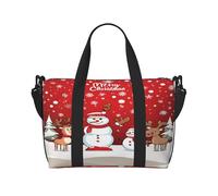 (Merry Christmas Pattern) Waterproof Lightweight Hand Travel Bag - Large Carry-On for 3-5 Day Trips | Air Travel, Sports, Weekend Use | Men & Women (1-Pack)