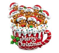 Merry Christmas - Personalized Gingerbread Family Decal,Personalized Christmas Stickers,Gingerbread Family Fridge Decal with Custom Name,Vinyl Sticker Decals Custom for Fridge or Home Decor (8 Names)