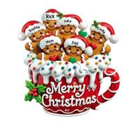 Merry Christmas - Personalized Gingerbread Family Decal,Personalized Christmas Stickers,Gingerbread Family Fridge Decal with Custom Name,Vinyl Sticker Decals Custom for Fridge or Home Decor (6 Names)