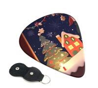 Merry Christmas Picture Guitar Plectrums, 6 Guitar Plectrums, Double Sided Printing, For Acoustic Guitar, Bass, Ukulele, Electric Guitar (0.46 Mm 0.71 Mm 0.96 Mm)