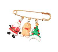 Merry Christmas Pin with Santa Claus Moon Tree Snowflake for Women, Normal, Non-precious metal