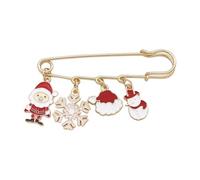 Merry Christmas Pin with Santa Claus Moon Tree Snowflake for Women, Normal, Non-precious metal