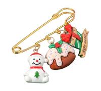 Merry Christmas Pin with Santa Claus Moon Tree Snowflake for Women, Normal, Non-precious metal