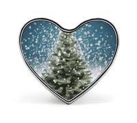 Merry Christmas Pine Tree Buttons Pin Memorial Boutonniere for Wedding Groom Bride, Customize Lapel Heart Pin for Christmas, Men Women Costume Decorative Fashionable Brooches