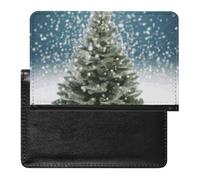 Merry Christmas Pine Tree Passport Holder & Travel Wallet Passport Cover Protector Essentials with Credit Card Slots