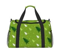 Merry Christmas Pine Tree Pattern, Sports Duffels, Handheld Crossbody Sports Luggage Bag, Large Capacity Travel Bag for Women and Men