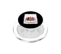 Merry Christmas pink tree leopard plaid bleached Women Girls PopSockets PopGrip for MagSafe