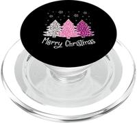 Merry Christmas Pink Trees Leopard Xmas Holidays Women Girls PopSockets PopGrip for MagSafe