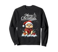 Merry Christmas Pomeranian Santa Hat Dog Lovers Xmas Sweatshirt