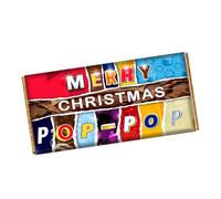 Merry Christmas Pop-Pop Chocolate Bar Wrapper Novelty Gift For Grandad on Christmas CH-9423 (without chocolate bar (wrapper only))