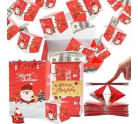 Merry Christmas Pop-Up Surprise Gift Box, Explosion DIY Folding Gift Box (Red, 6 Pop-Up Boxes)