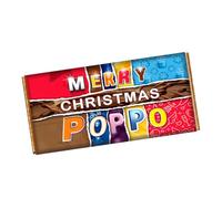 Merry Christmas Poppo Chocolate Bar Wrapper Novelty Gift for Grandad Dad on Christmas CH-9428 (without chocolate bar (wrapper only 15 x 21cm))