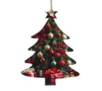 Merry Christmas Print Christmas Tree Wooden Ornaments Xmas Holiday Hanging Decorations for Home Crafts