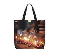 Merry Christmas Print Fashion With Zip Shoulder Bag Casual Handbag Shopper Bag For Work Travel