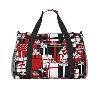 Merry Christmas Print Gym bag Large Capacity Hand Carry Bag Foldable Carry On Tote for Outdoor Activities