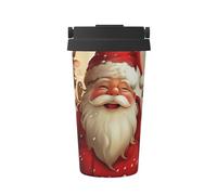 Merry Christmas Print Insulated Coffee Tumbler, 500ml Leakproof Stainless Steel Travel Mug, Double Walled, Hot & Cold Drinks - Perfect for Commuting, Office, Home
