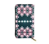 Merry Christmas Print Leather Long Clutch Wallet – Fashionable Personalized Wallet, Multiple Card Slots, Gift Ready, Black, One Size