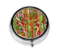 Merry Christmas Print Personalised Portable Pillbox with,Mini Pillbox Compact and Convenient Pill Organiser for Storing and Organising Pills