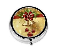Merry Christmas Print Personalised Portable Pillbox with,Mini Pillbox Compact and Convenient Pill Organiser for Storing and Organising Pills