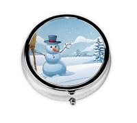 Merry Christmas Print Print Personalised Portable Pillbox with,Mini Pillbox Compact and Convenient Pill Organiser for Storing and Organising Pills