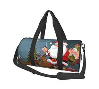 Merry Christmas Print Printed Canvas Travel Duffel Bag - Gym Sports Bag with Large Capacity for Weekend Business Travel