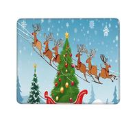 (Merry Christmas Print) Printed Mousepad 10 x 12 inch, Waterproof Non-Slip Mouse-Pad Rubber Base for Laptop Desktop Mat for Home Office Desk Decor