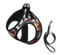 Merry Christmas Print Reflective No Choke Pet Vest Harness,Adjustable Soft Padded Dog Harness With Easy Control Handle