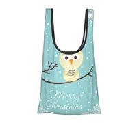 Merry Christmas Print Reusable, Foldable,Washable Grocery Bags Foldable in A Pouch Eco Tote Shopping Bag,Daily Shopping Loading
