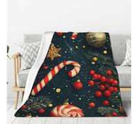 Merry Christmas Print Throw Blanket Bed Blanket Soft Cozy Flannel Fleece Blankets For Couch Chair Outdoor Travel Camping
