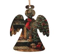 Merry Christmas Print Wooden Christmas Ornaments Hanging Xmas Tree Home Party Fireplace Decorations