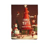 Merry Christmas Printed 13 Inch Laptop Sleeve PU Leather Shockproof Notebook Computer Bag Cover Tablet Carrying Case