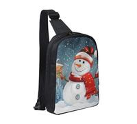 Merry Christmas Printed Chest Bag Sling Bag for Men Women, Waterproof Crossbody Backpack Men Bag for Runner Workout Hiking Cycling Travel