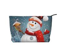 Merry Christmas Printed Corduroy Makeup Bag for Travel & Daily Use, Stylish Pouch Purse Case Cosmetic Bags Organizer for Women