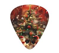 Merry Christmas Printed Custom 12 Pieces Guitar Pick In A Box,The Pick Makes Sound Clear, Ukulele, Electric Bass (0.46 0.71 0.96mm)