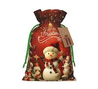 Merry Christmas Printed Drawstring Gift Bags-Xmas Candy Bag,M Green Christmas Ribbon