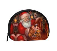 Merry Christmas Printed Portable Full-Width Printed Coin Purse is Convenient for Daily Use