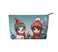 Merry Christmas Prints Corduroy Makeup Bag for Women Girls, Spacious Travel Cosmetic Organiser for Make-up, Toiletries & Essentials