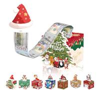 Merry Christmas Pull Surprise Money Gift Box for Kids/Adult Presents - Funny Pull Cash from Money Case Novelty Festival Cash Drawer