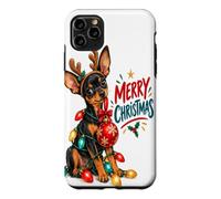 Merry Christmas Puppy String Lights Reindeer Antlers Holl Case for iPhone 11 Pro Max